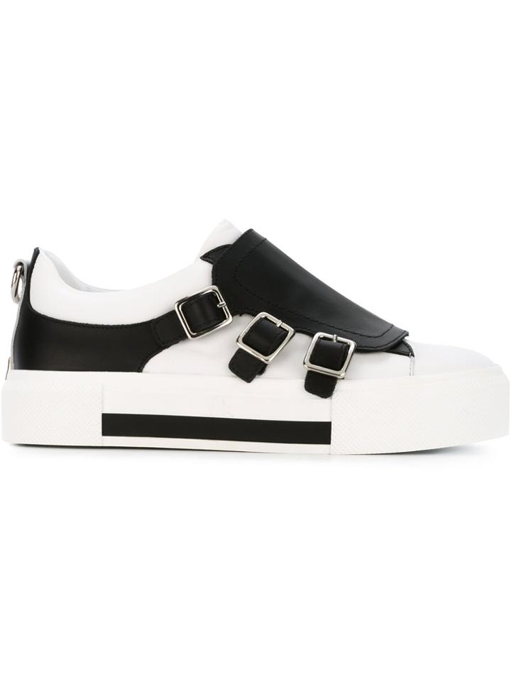 Alexander Mcqueen Buckled Sneakers - White