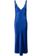 Blanca Deep V-neck Dress - Blue