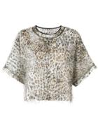 Mcq Alexander Mcqueen Fuzzy Leopard Print Top - Neutrals