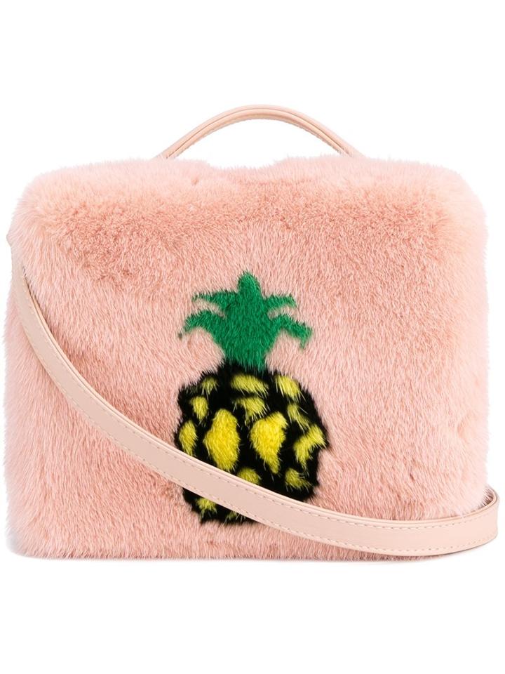 Natasha Zinko Mink Pineapple Shoulder Bag, Women's, Pink/purple
