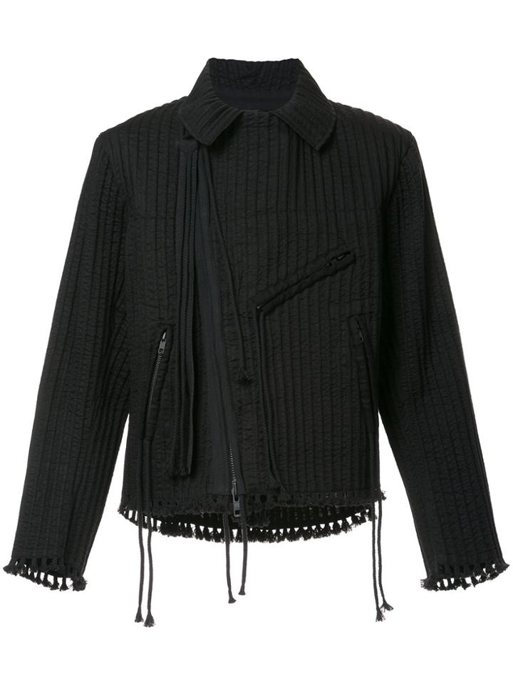 Craig Green Tassel Trimmed Biker Jacket - Black