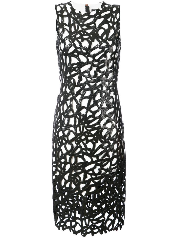 Proenza Schouler Lacquered Lace Sleeveless Dress - Black