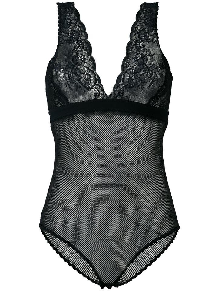 Sophie Surprising Lace Bodysuit - Women - Polyamide/spandex/elastane - L, Blue, Polyamide/spandex/elastane, Stella Mccartney