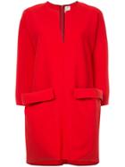 Maison Rabih Kayrouz V Cut Mini Dress With Oversized Pockets - Red