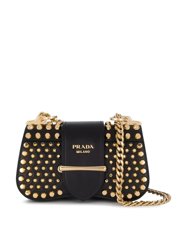 Prada Sidonie Studded Bag - Black