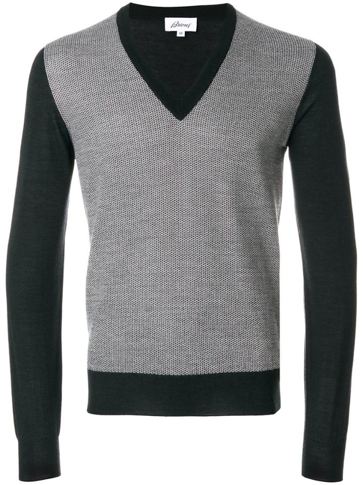 Brioni V-neck Jumper - Grey