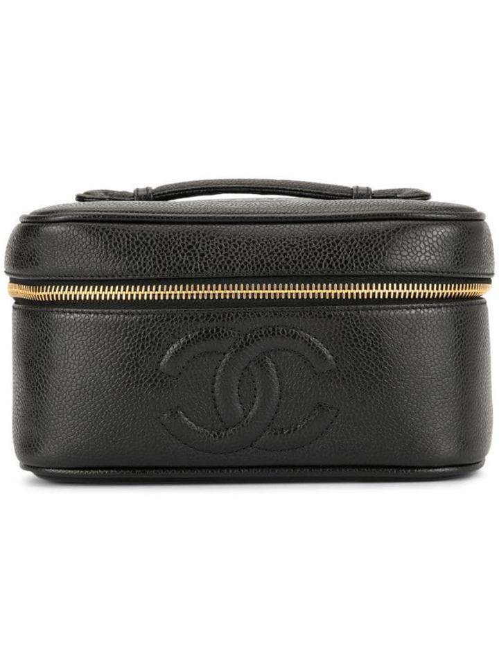 Chanel Pre-owned Cc Stitch Cosmetic Bag - Black