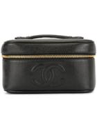 Chanel Pre-owned Cc Stitch Cosmetic Bag - Black