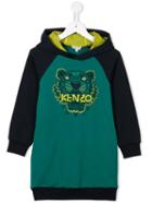 Kenzo Kids Tiger Sweatshirt Dress, Girl's, Size: 14 Yrs, Green
