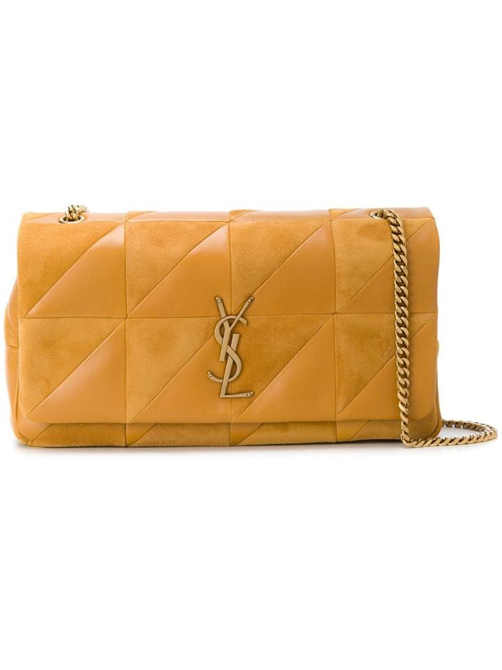 Saint Laurent Contrast Panel Shoulder Bag - Yellow & Orange