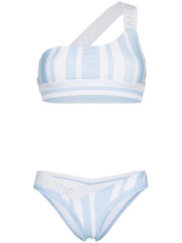 Ambra Maddalena Amore Mio One Shoulder Bikini - Blue