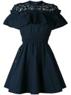 Self-portrait - Hudson Mini Dress - Women - Cotton/polyester - 8, Blue, Cotton/polyester