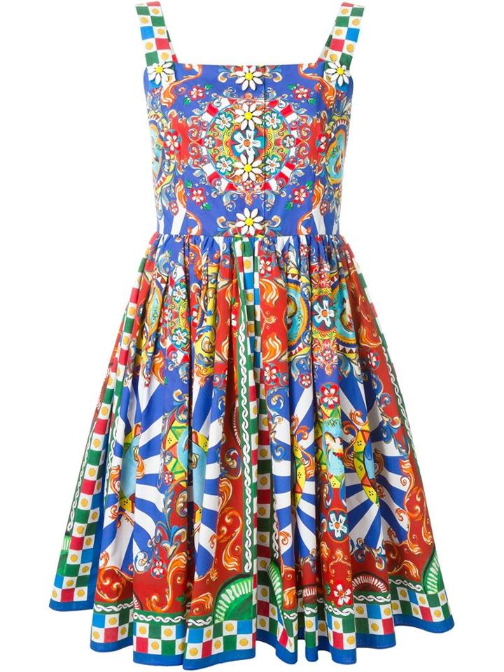 Dolce & Gabbana Carretto Siciliano Print Dress