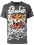 Philipp Plein 'philipp Tiger' T-shirt, Men's, Size: Xxl, Grey, Cotton/polyester