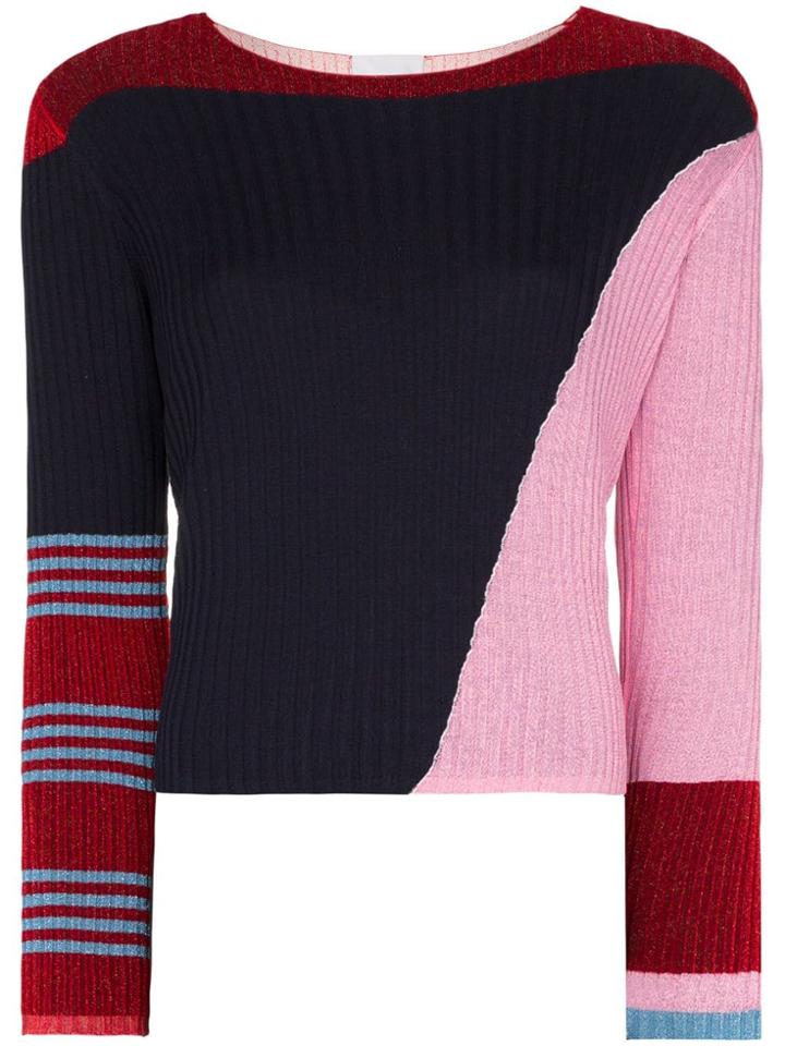 I-am-chen Ribbed Stripe Top - Multicoloured