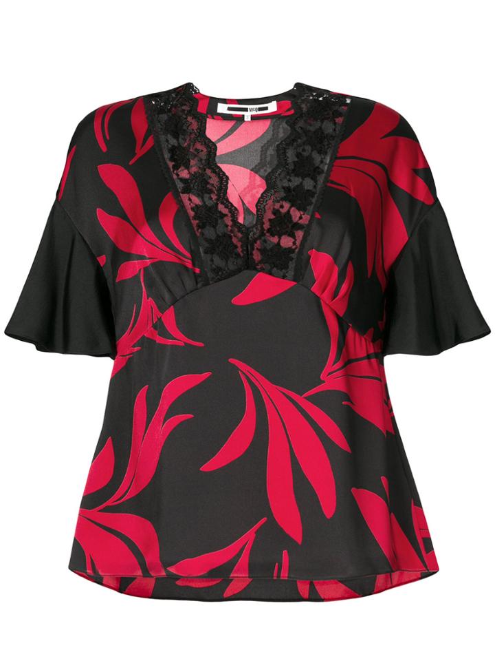 Mcq Alexander Mcqueen Floral Print Top - Black