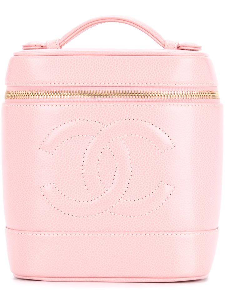 Chanel Vintage Cosmetic Logo Tote - Pink & Purple