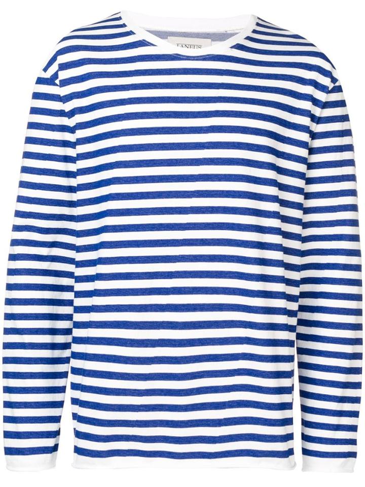 Laneus Striped Long-sleeve Top - White