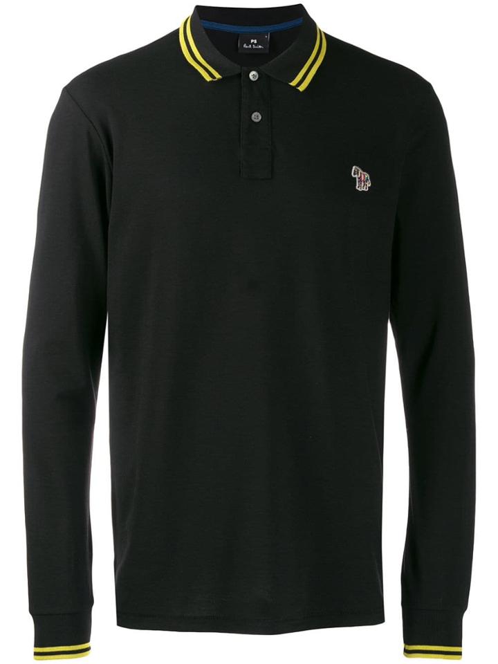 Ps Paul Smith Striped Trim Polo Shirt - Black