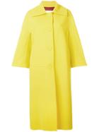 Sara Battaglia Oversized Single Breasted Coat - Yellow