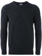 Drumohr Classic Crew Neck Sweater, Men's, Size: 52, Black, Lambs Wool