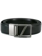Z Zegna Square Buckle Belt, Men's, Size: 110, Black, Calf Leather