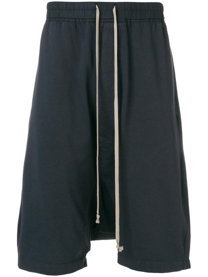 Rick Owens Drkshdw Dropped Crotch Track Pants - Blue