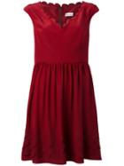 Scalloped Edge Skater Dress - Women - Silk/polyester - 40, Silk/polyester, Red Valentino