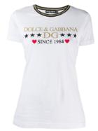 Dolce & Gabbana Glitter Logo Print T-shirt - White