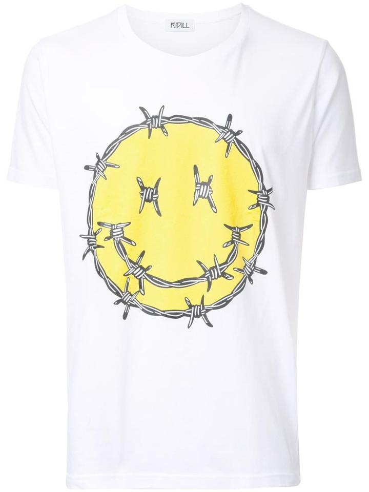 Kidill Smiley T-shirt, Men's, Size: Medium, White, Cotton