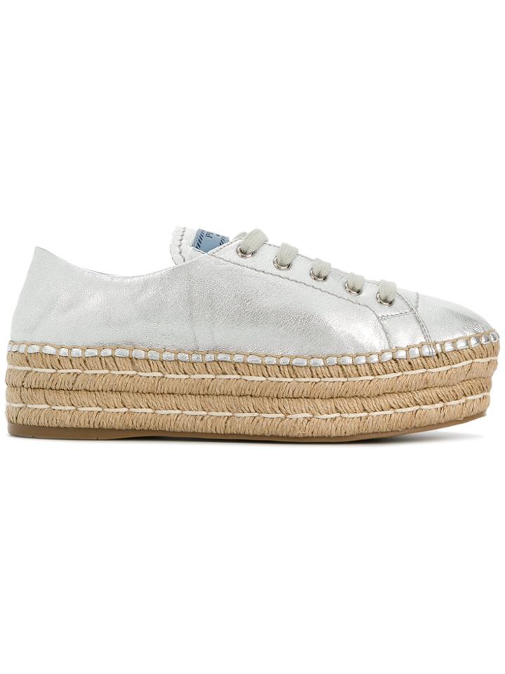 Prada Espadrille Sneakers - Metallic