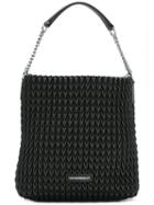 Emporio Armani Textured Shoulder Bag, Women's, Black, Cotton/polyester/polyurethane