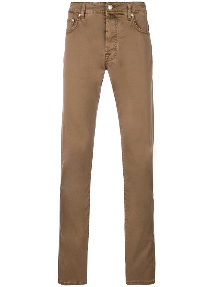 Jacob Cohen Straight Leg Trousers - Brown