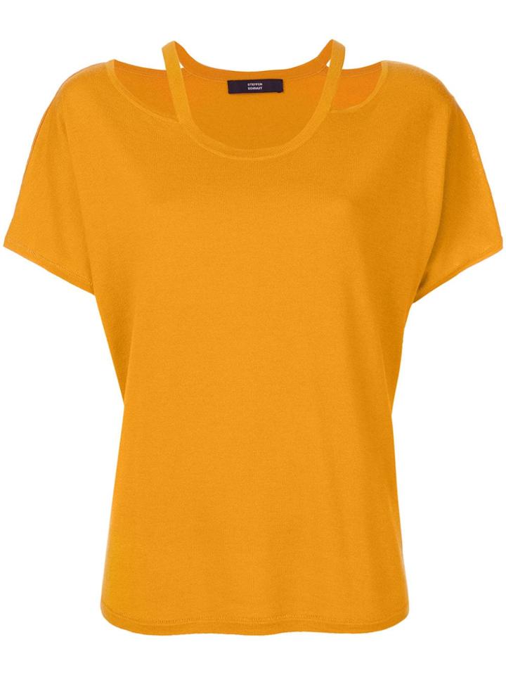 Steffen Schraut Off-the-shoulder T-shirt - Yellow
