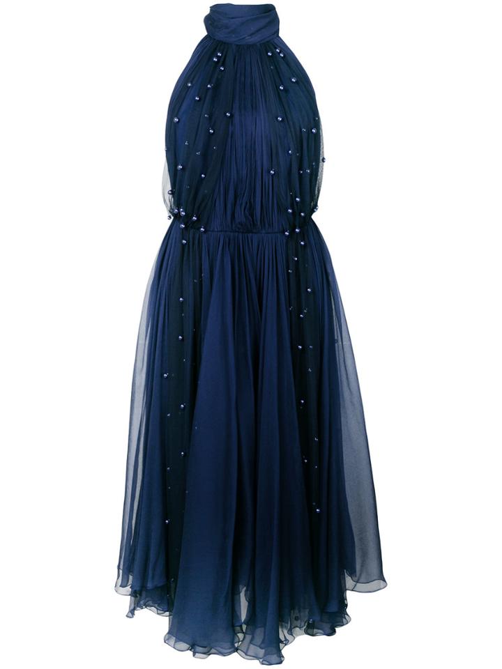 Maria Lucia Hohan Beaded Tulle Dress - Blue