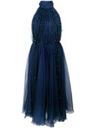 Maria Lucia Hohan Beaded Tulle Dress - Blue