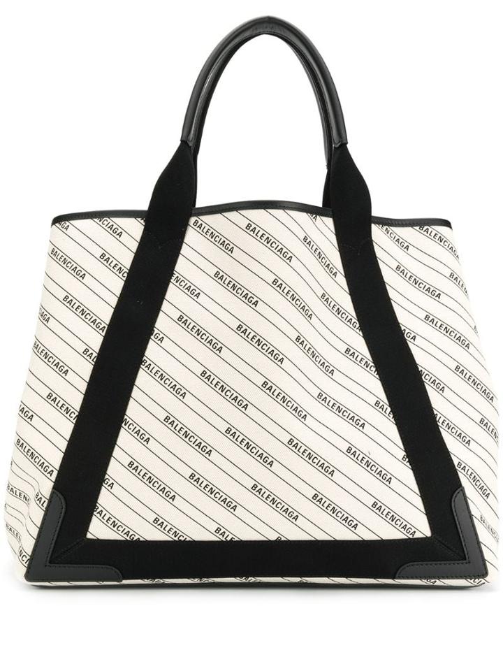 Balenciaga Navy Cabas M Tote Bag - Neutrals
