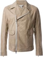 Helmut Lang Asymmetric Zipper Jacket, Men's, Size: Small, Nude/neutrals, Cotton/calf Leather/viscose