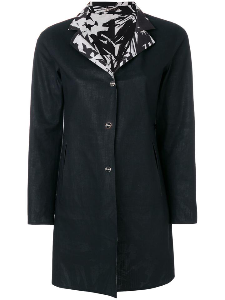 Herno Printed Lapels Coat - Black