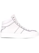 Jimmy Choo Belgravia Hi-top Sneakers, Men's, Size: 42, White, Rubber/calf Leather