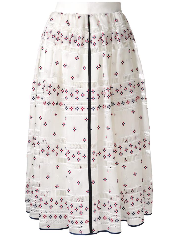 Rochas Full Printed Skirt - White