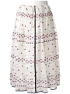 Rochas Full Printed Skirt - White