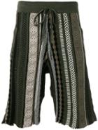 Laneus Ethnic Knitted Shorts, Men's, Size: 52, Black, Cotton
