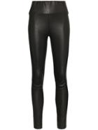 Sprwmn Black High Waisted Leather Leggings