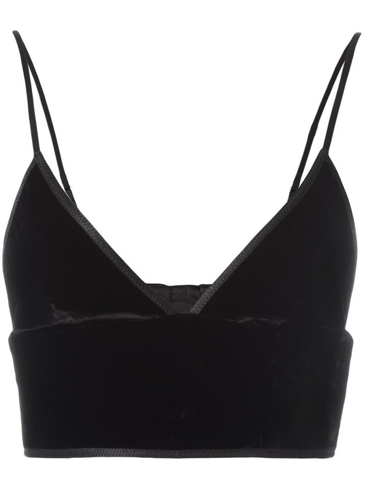 T By Alexander Wang Velvet Bralet, Women's, Size: 4, Black, Rayon/silk/polyester