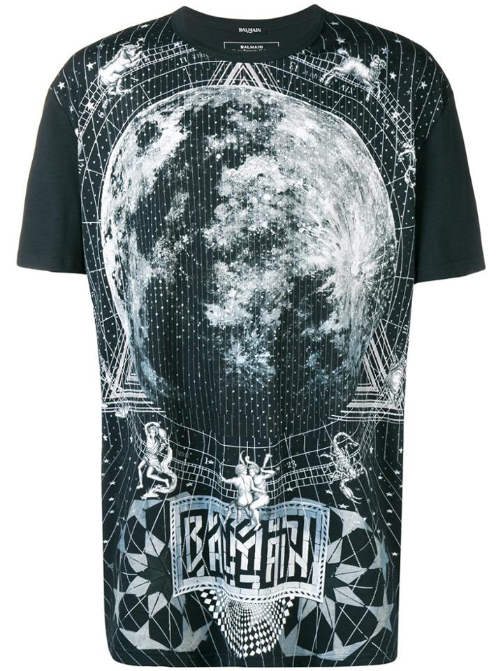 Balmain Zodiac Print T-shirt - Blue