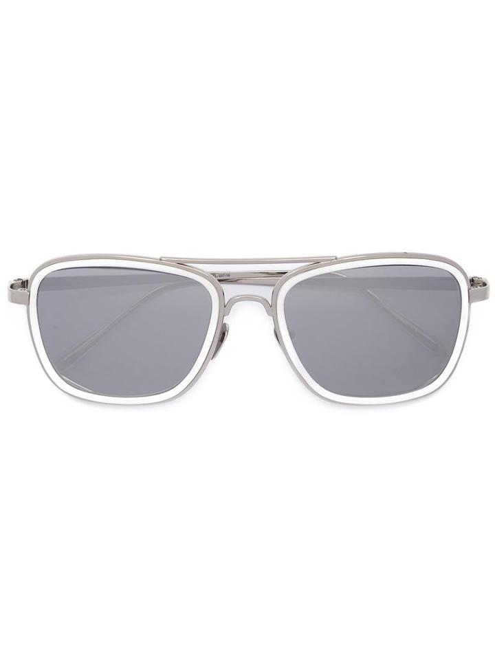 Linda Farrow Square Frame Sunglasses, Adult Unisex, Grey, Gold Plated Titanium
