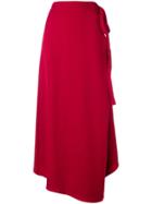 Y / Project Asymmetric Wrap Skirt - Red
