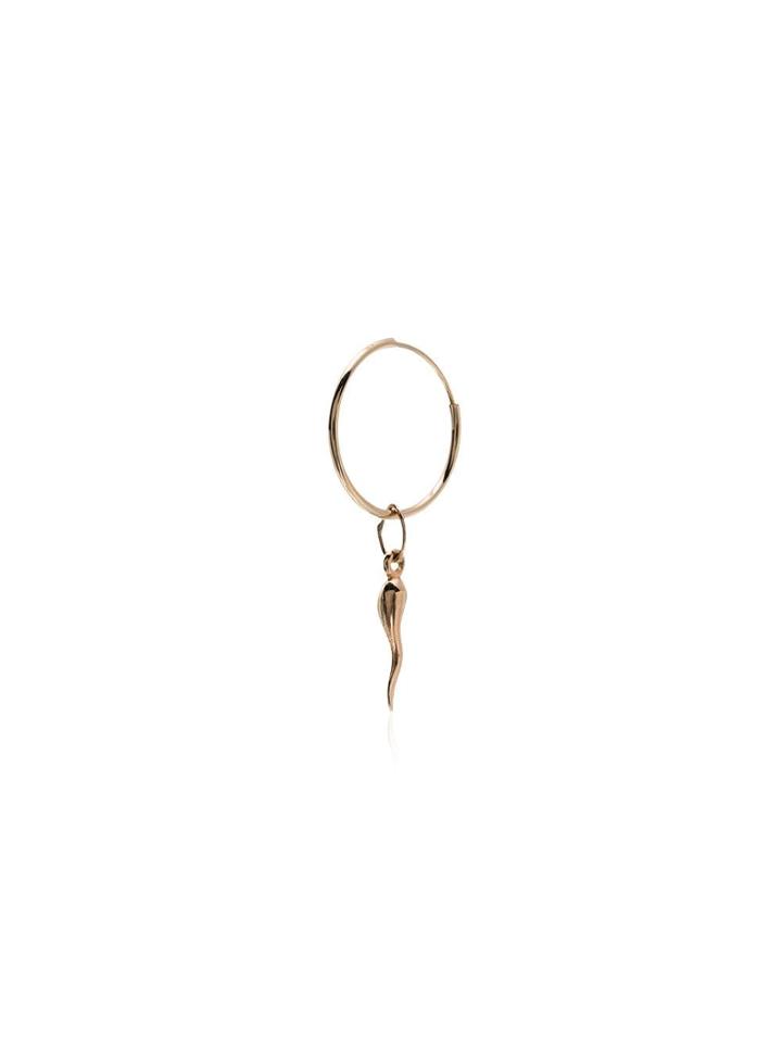 Loren Stewart 14k Gold Hoop Horn Earring - 107 - Metallic