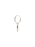 Loren Stewart 14k Gold Hoop Horn Earring - 107 - Metallic